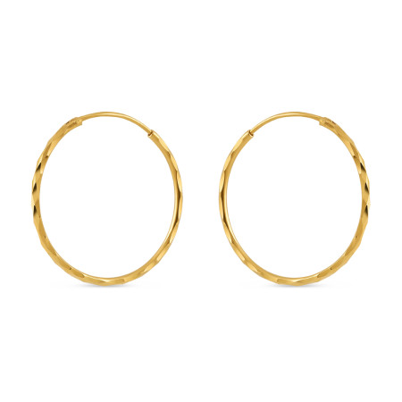 22Ct Gold Diamond Cut Hoop | 30mm Diameter
