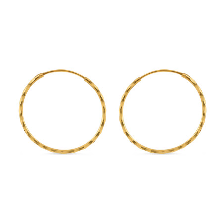 22Ct Gold Diamond Cut Hoop | 30mm Diameter