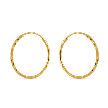 22kt Gold Diamond Cut Hoop Earring