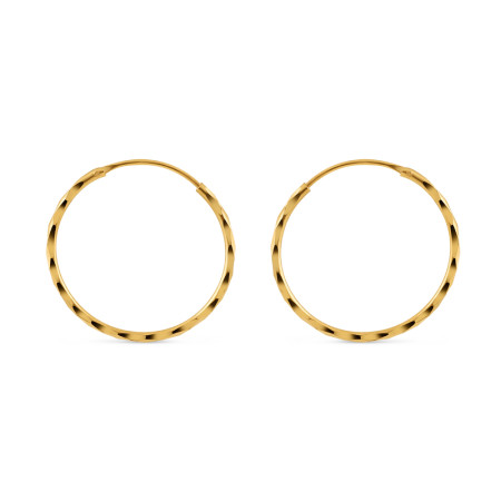 22kt Gold Diamond Cut Hoop Earring