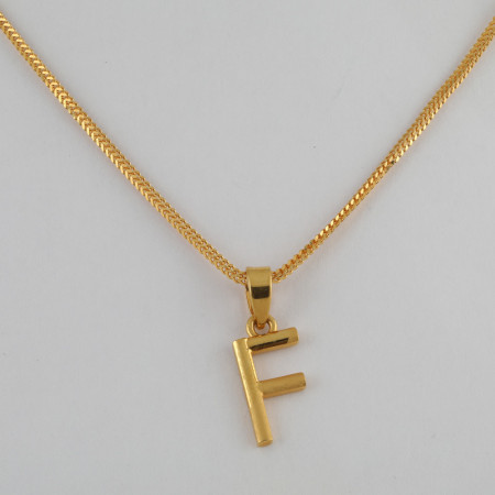 22ct Solid Gold Initial F Pendant | Unisex