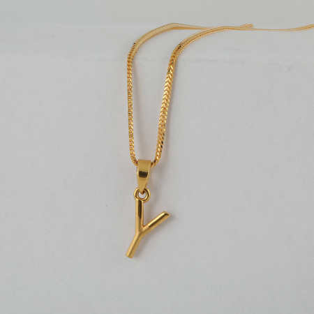 Initial Y Pendant in 22ct Gold Purejewels