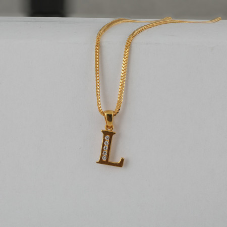 22ct Gold Initial L Pendant | Unisex