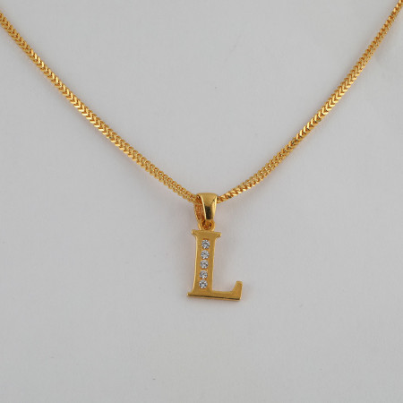 22ct Gold Initial L Pendant | Unisex