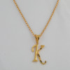 22ct Gold Initial K Pendant | CZ Stone | 10.3 mm