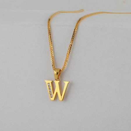 22ct Gold Initial W Pendant | Unisex