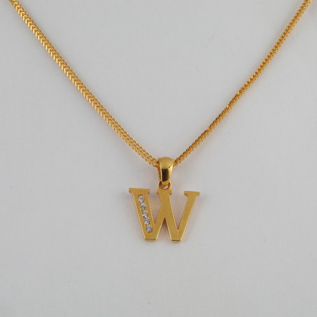 22ct Gold Initial W Pendant | Unisex