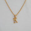 22ct Gold Initial K Pendant | CZ Stone | 10.3 mm