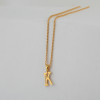 22ct Gold Initial K Pendant | CZ Stone | 10.3 mm
