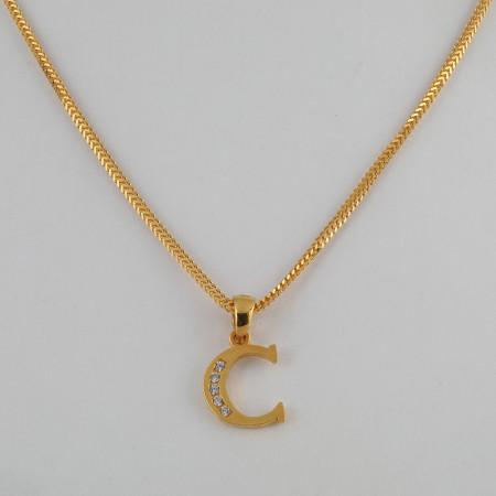 22ct Gold Initial C Pendant | Unisex