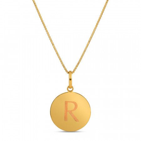 22ct Gold Initial R Pendant | Unisex