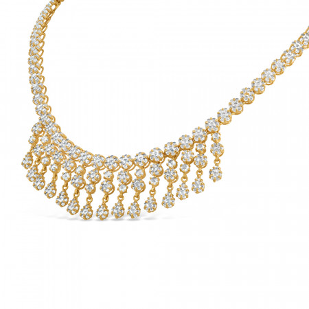 22ct Gold Synthetic Polki Stone Necklace | 16 Inch 22ct Gold Synthetic Polki Stone Necklace | 16 Inch