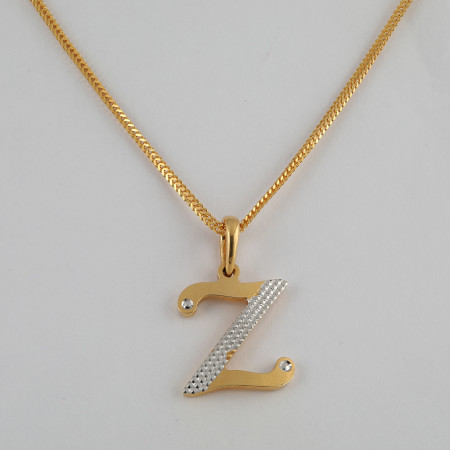 22ct Gold Initial Z Pendant | Unisex