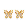 22ct Gold CZ Stone Butterfly Studs