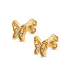 22ct Gold CZ Stone Butterfly Studs