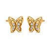 22ct Gold CZ Stone Butterfly Studs