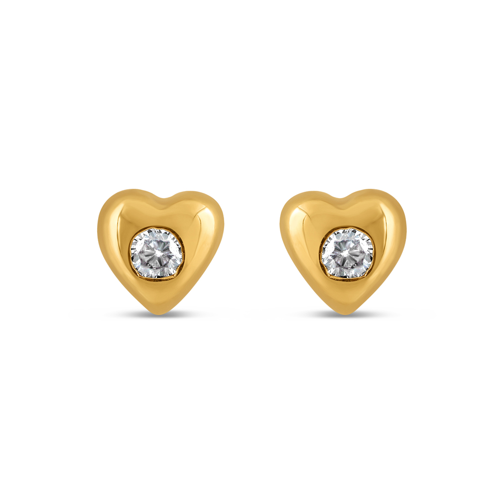 Gold Aureole Heart Ear Studs - Silver Earrings For Women – ORIONZ