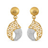 22ct Gold Fancy Drop Earrings | Rhodium Finish