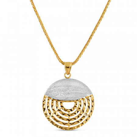 22ct Gold Circle Pendant | Rhodium Finish