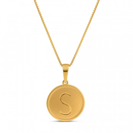 22ct Gold Initial S Unisex Pendant