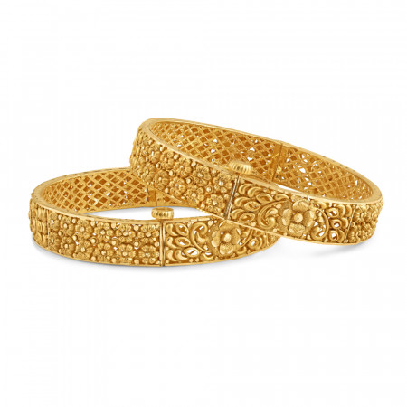 22ct Gold Rosettes Bridal Bangle | 2.5 | Heavyweight