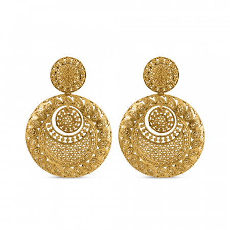 22ct Gold Party Wear Jali Earrings