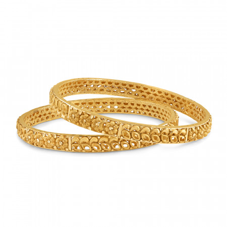 22 Carat Gold Bangle | Rosettes Collection | 2.4 | Medium Weight