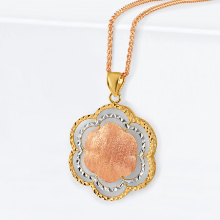 22ct Gold Fancy Floral Pendant | Rose Gold