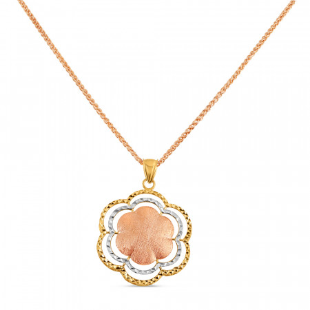 22ct Gold Fancy Floral Pendant | Rose Gold
