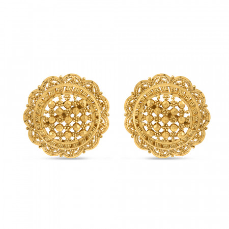 22ct Gold Filligree Studs Daily Wear Earring