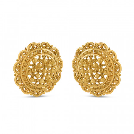 22ct Gold Filligree Studs Daily Wear Earring