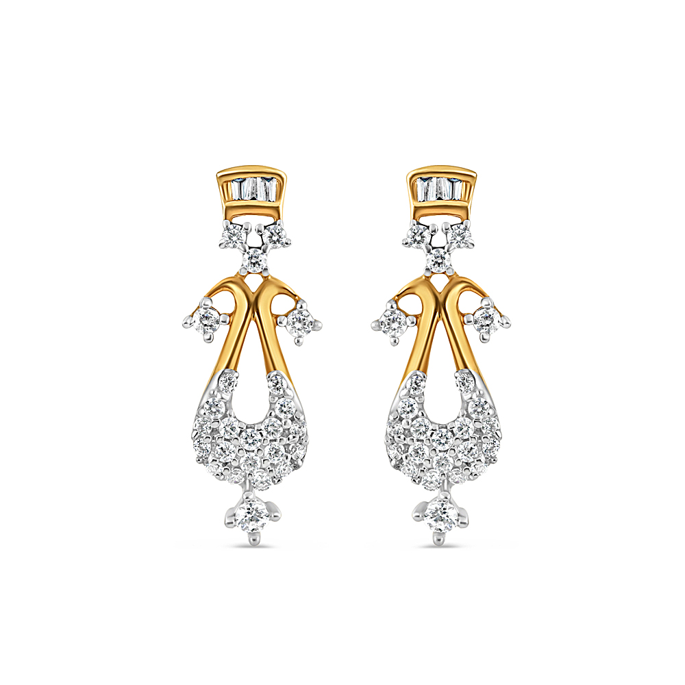 Lee Luxe Gold Drop Earrings, Light Blue CZ
