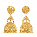 22ct Gold Jhumkha Earrings | 1.75 Inches | Jali Filigree Collection