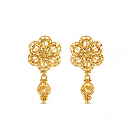22ct Gold Drop Earring For Ladies | Filigree Collections