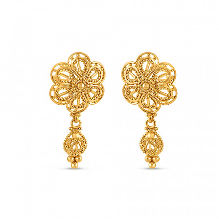 22ct Gold Drop Earring For Ladies | Filigree Collections