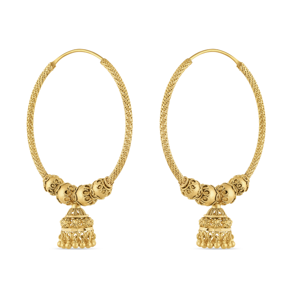 22ct Indian Gold Hoop Earrings Best Jewellery Gift for Her
