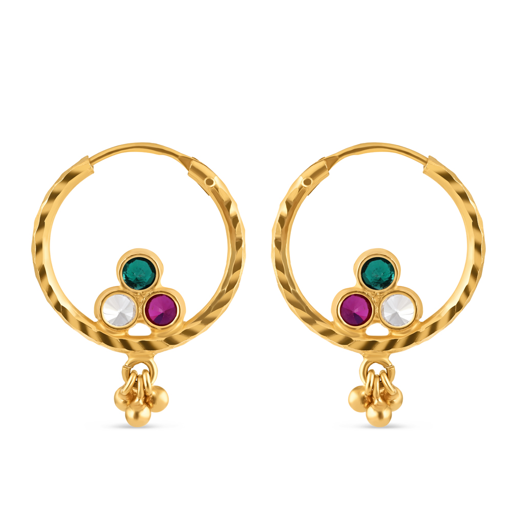 Buy South Indian Gold Traditional Big Earrings for Wedding