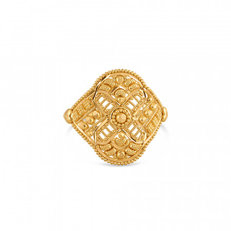 22ct Gold Ring for Ladies | Size N 1/2 | Jali Filigree Collection