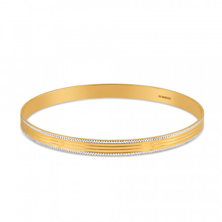 22ct Gold Bangles for Ladies | Size 2.4 | Rhodium Finish