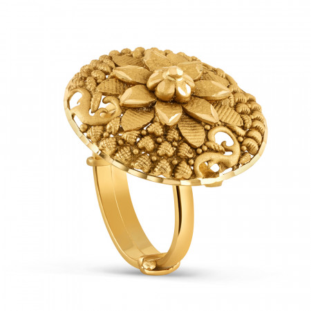 22 Carat Gold Adjustable Ring For Ladies | Rosettes Collection