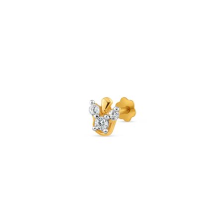 18ct Yellow Gold | CZ Nose Pin Stud | 4.8mm Diameter