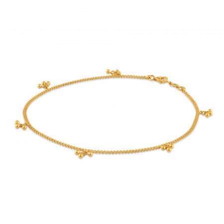 22ct Yellow Gold Anklet For Ladies | 10 Inches | Glow collection