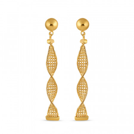 22ct Gold Twist Earring For Ladies