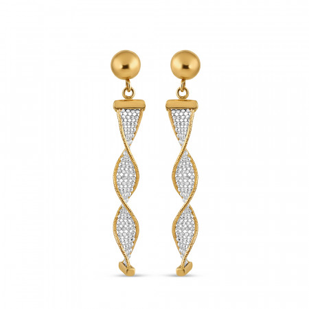 22ct Gold Twist Earring For Ladies | Rhodium Finish