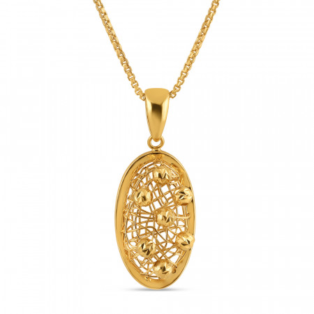 22ct Yellow Gold Jali Pendant For Ladies