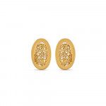 22ct Yellow Gold Earring Oval Studs For Ladies