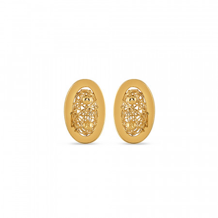 22ct Yellow Gold Earring Oval Studs For Ladies