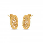 22ct Yellow Gold Earring Oval Studs For Ladies