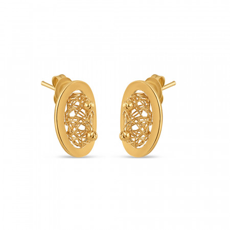 22ct Yellow Gold Earring Oval Studs For Ladies
