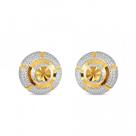 22ct Yellow Gold Earring Studs | Rhodium Finish
